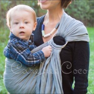 Sakura Bloom classic linen ring sling in ash